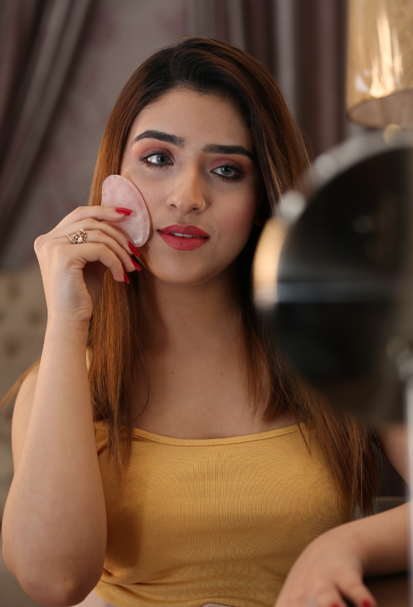 Best Rose Quartz Spa Set- face roller & Guasha with warranty – Skin Rózsa